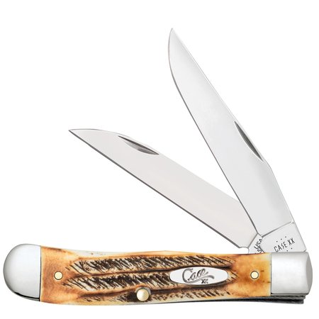 CASE CUTLERY Knife, Case 6.5 BoneStag Trapper with Wharncliffe Blade 65329